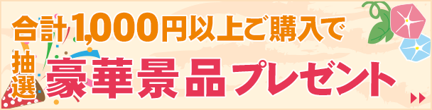 合計1,000円以上ご購入で豪華景品プレゼント
