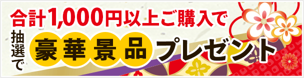 合計1,000円以上ご購入で豪華景品プレゼント